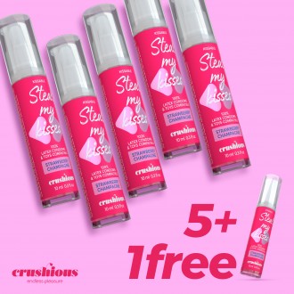 5 + 1 FREE CRUSHIOUS STEAL MY KISSES STRAWBERRY CHAMPAGNE FLAVOUR LUBRICANT GEL 10ML