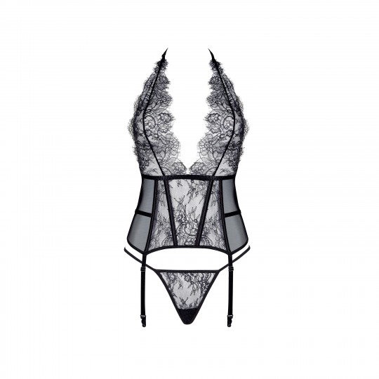 CORSET ET STRING ESTERA NOIR BEAUTY NIGHT FASHION