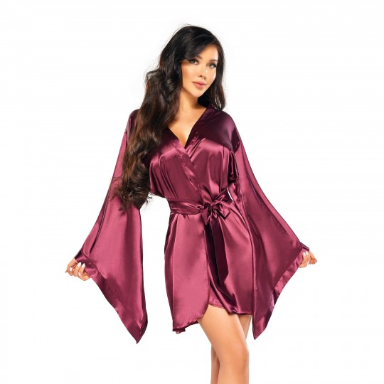 PEIGNOIR ET STRING SAMIRA BORDEAUX BEAUTY NIGHT FASHION