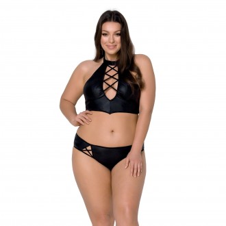 CONJUNTO DE 2 PEÇAS NANCY BIKINI PRETO TAMANHO QUEEN PASSION