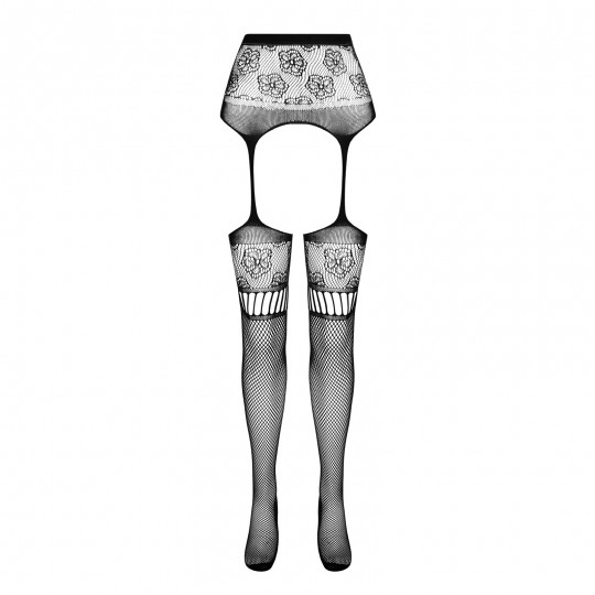 PASSION EROTIC LINE GARTER EFFECT STOCKINGS S030 WHITE