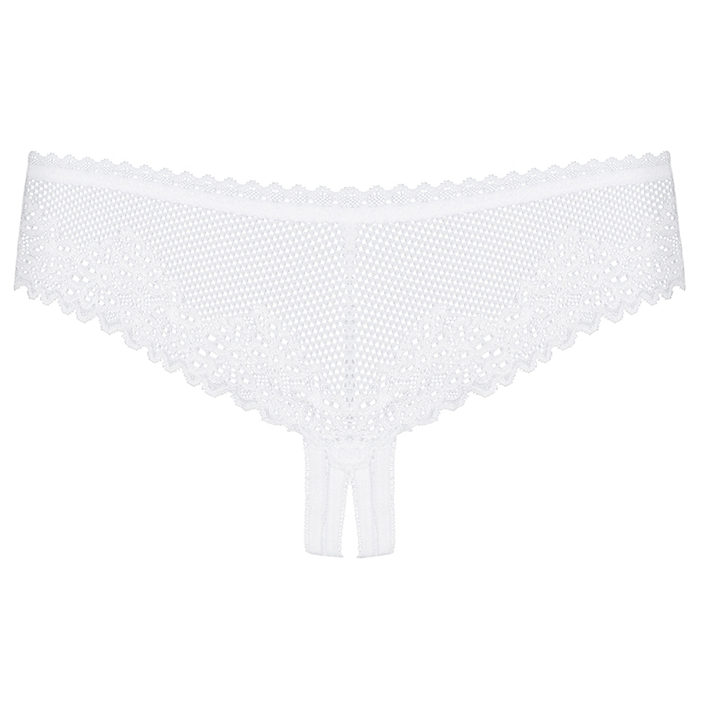 OBSESSIVE ALABASTRA CROTCHLESS THONG WHITE