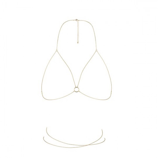 BODY CHAIN SUJETADOR THE MAGNIFIQUE COLLECTION BIJOUX INDISCRETS DORADO