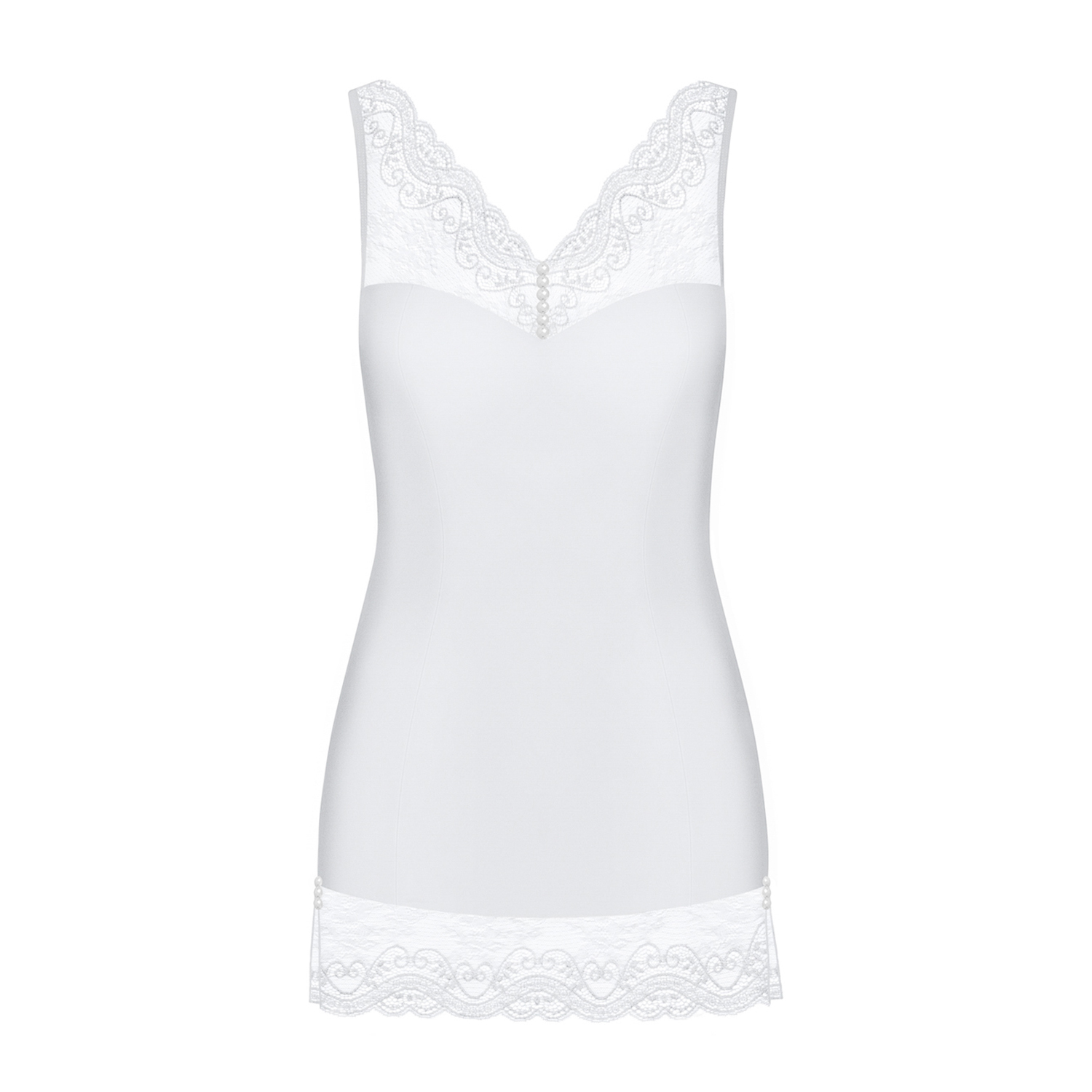 OBSESSIVE MIAMOR CHEMISE AND THONG WHITE