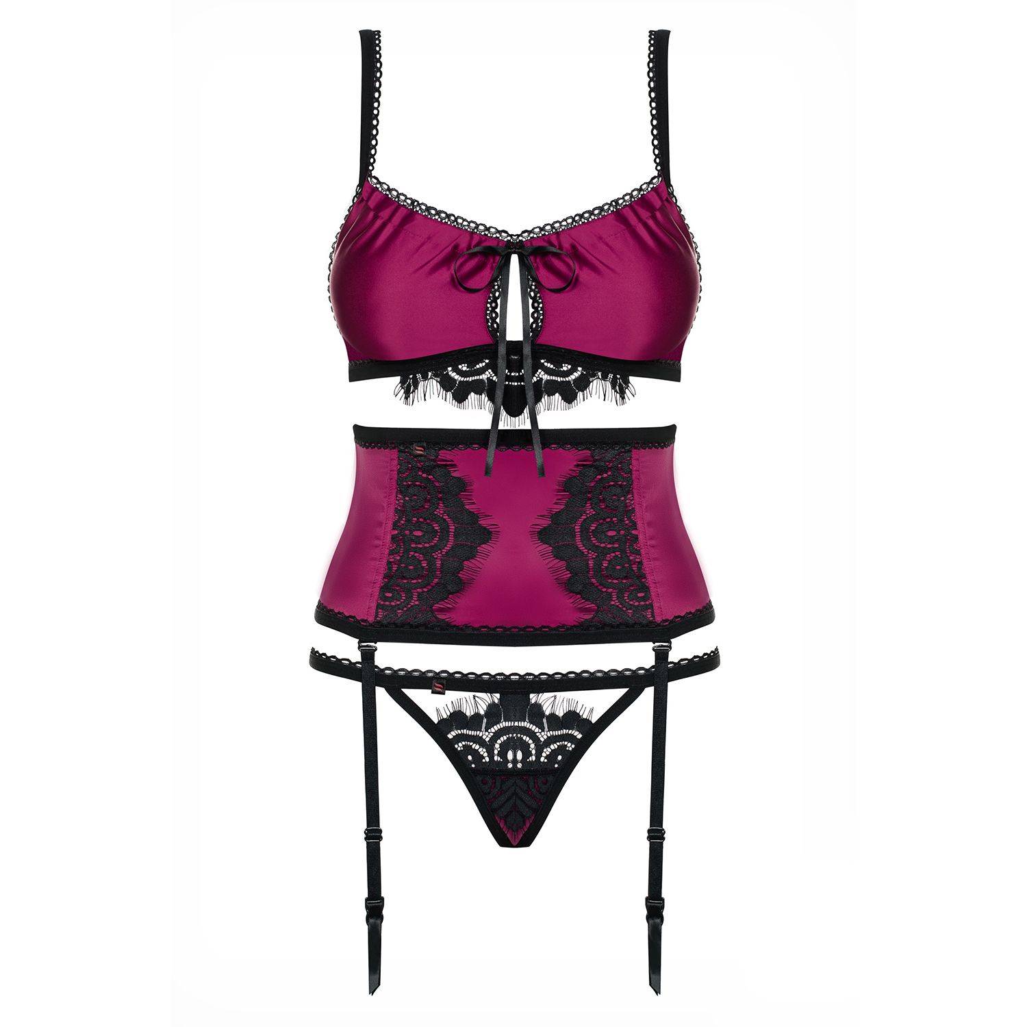 OBSESSIVE 861-SEG SET AND THONG BORDEAUX