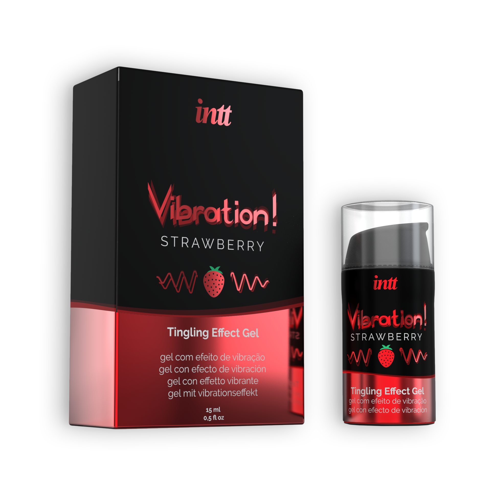 GEL CON VIBRACIÓN VIBRATION FRESA INTT 15 ML