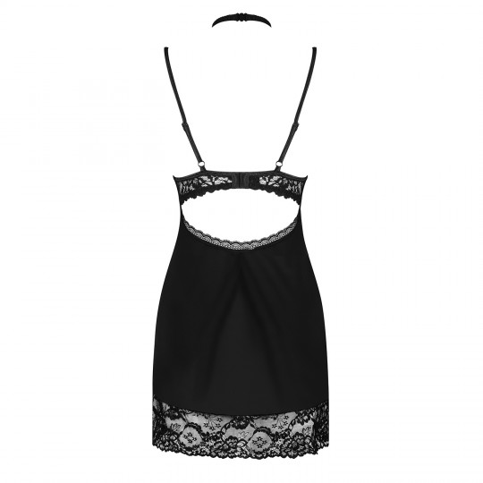 OBSESSIVE RAQUELIA CHEMISE AND THONG BLACK