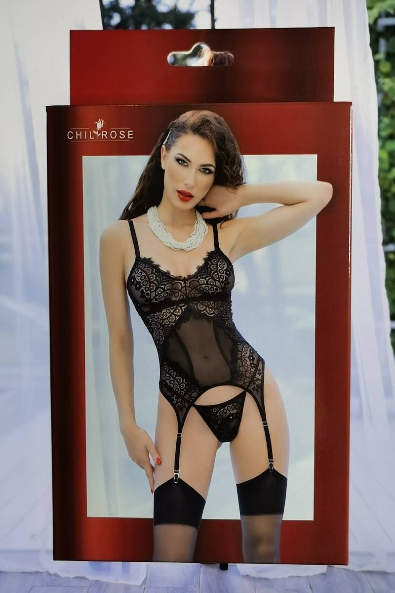 CORSÉ Y TANGA CR-4471 NEGRO