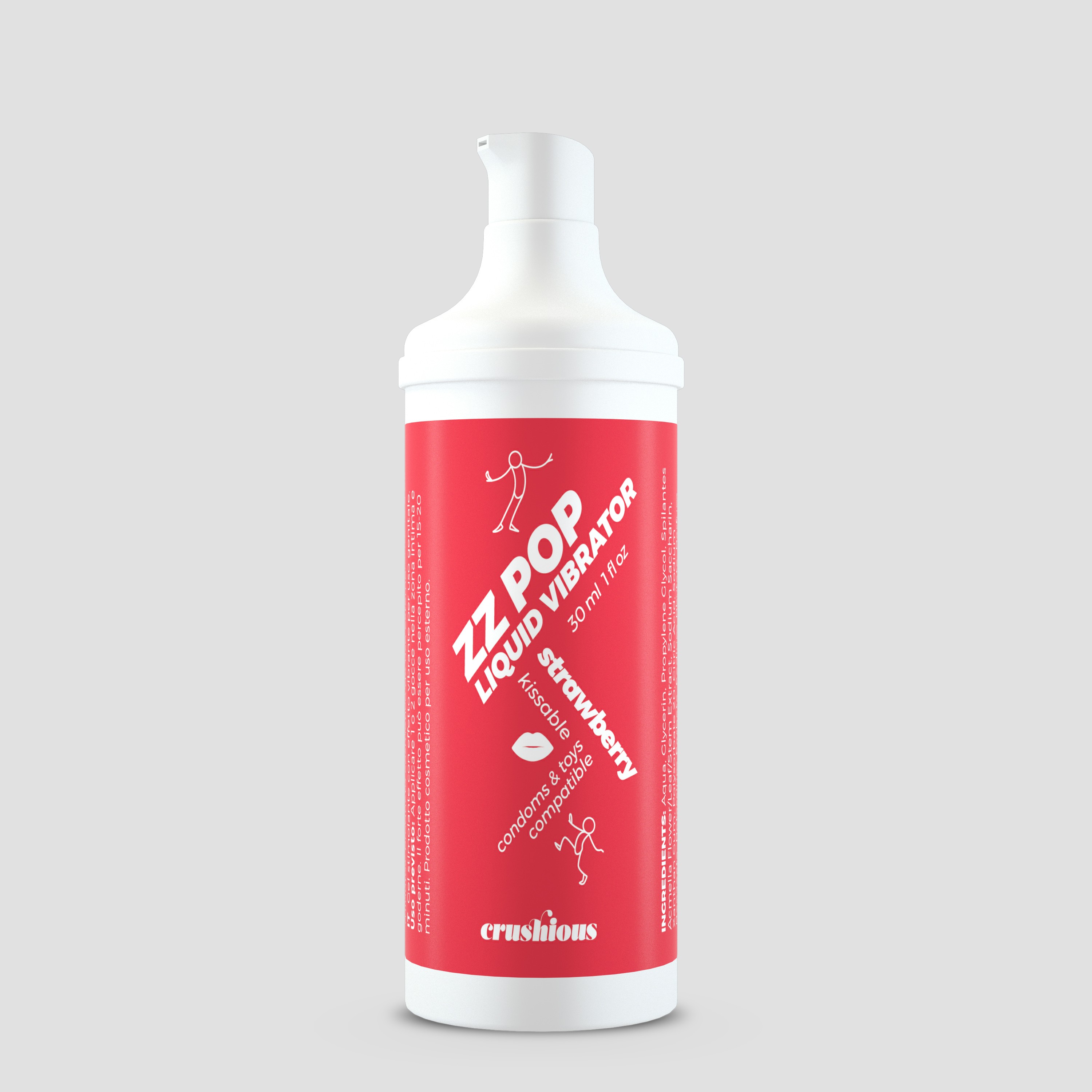 VIBRATORE LIQUIDO ZZ POP AROMATIZZATO ALLA FRAGOLA 30ML CRUSHIOUS