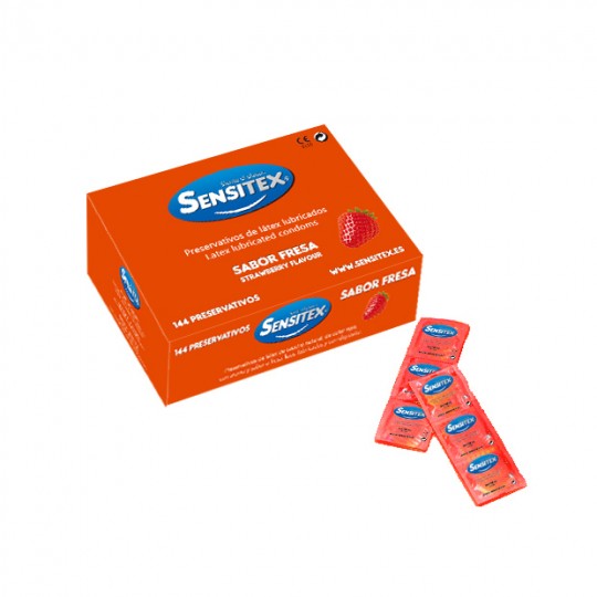 SENSITEX STRAWBERRY FLAVOURED CONDOMS 144 UNITS