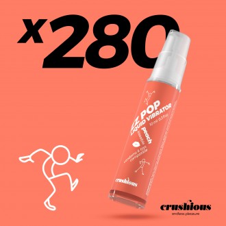 PACK OF 280 CRUSHIOUS ZZ POP LIQUID VIBRATOR PEACH AROMA 10ML