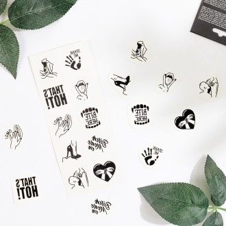SECRET PLAY CHIC TATTOO SET OF 10 TEMPORARY TATTOOS - KINKY COLLECTION