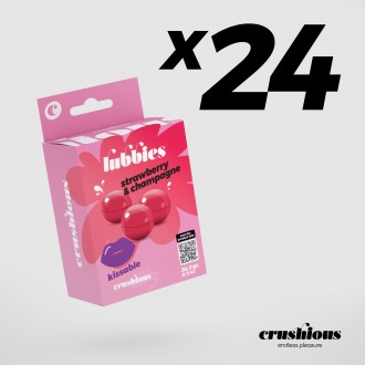 PACK OF 24 CRUSHIOUS LUBBIES KISSABLE OIL BALLS STRAWBERRY & CHAMPAGNE